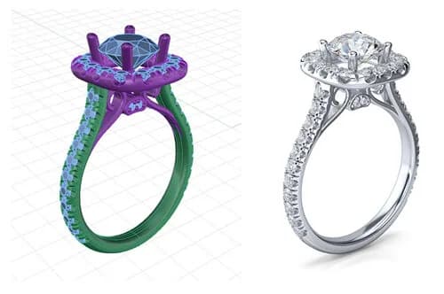 CAD rendering of a ring prepared for prototyping.